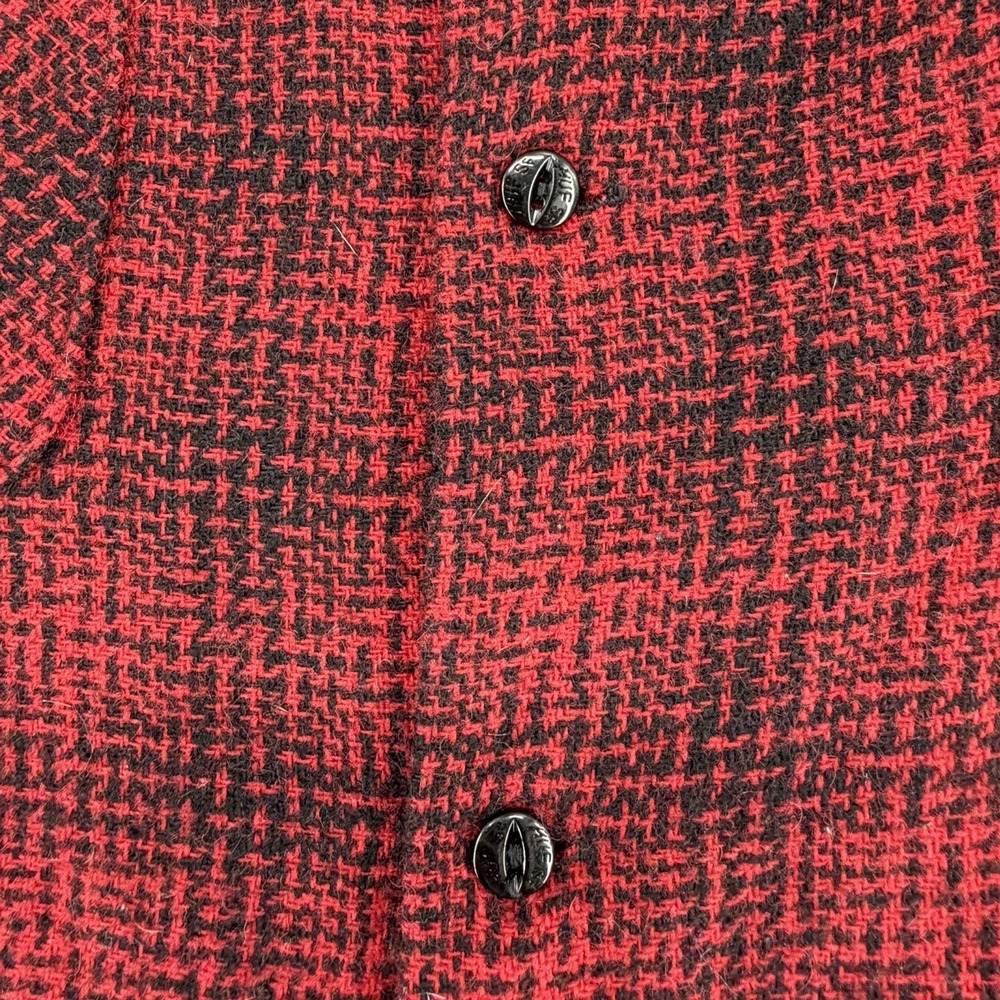 HUF Wool Blend Flannel Jacket Shirt Mens Medium Red Black Quilted Lined Shacket - Picture 7 of 11